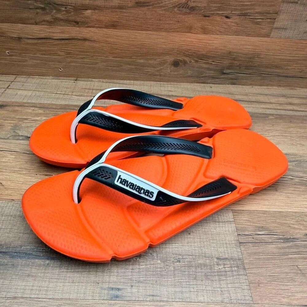 Havaianas Size 12.5 47Eu Orange Flip Flops Thong Sandals Unisex Beach Shoes